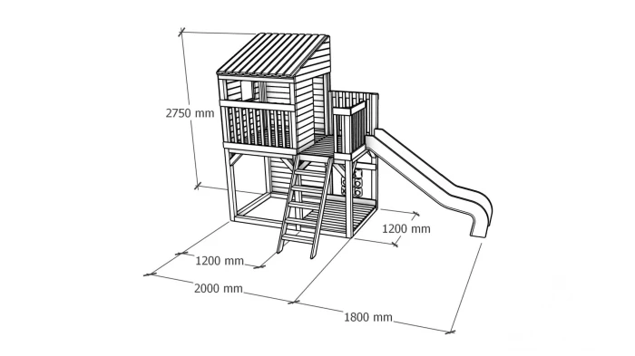 Spielplatz aus Holz kompakt