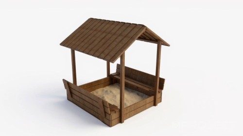 Sandkasten mit Dach und Deckel