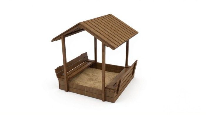 Sandkasten mit Dach und Deckel
