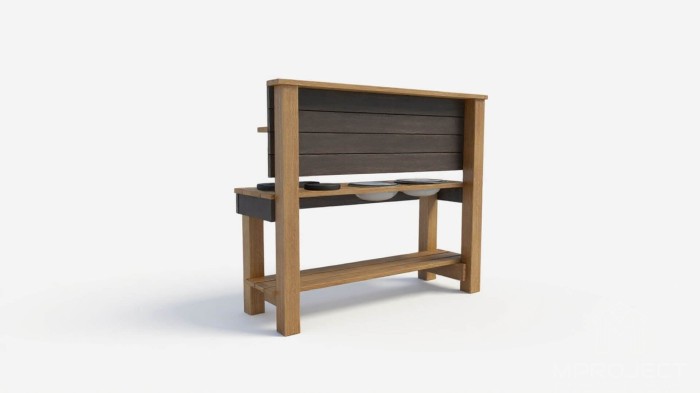 Sensorische Matschküche aus Holz