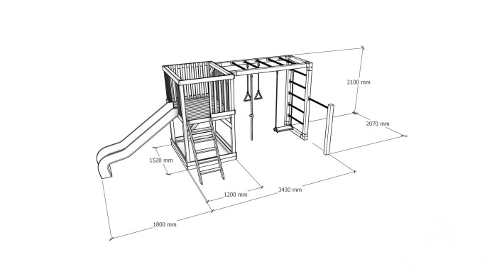Spielplatz modern aus Holz
