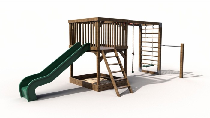 Spielplatz modern aus Holz