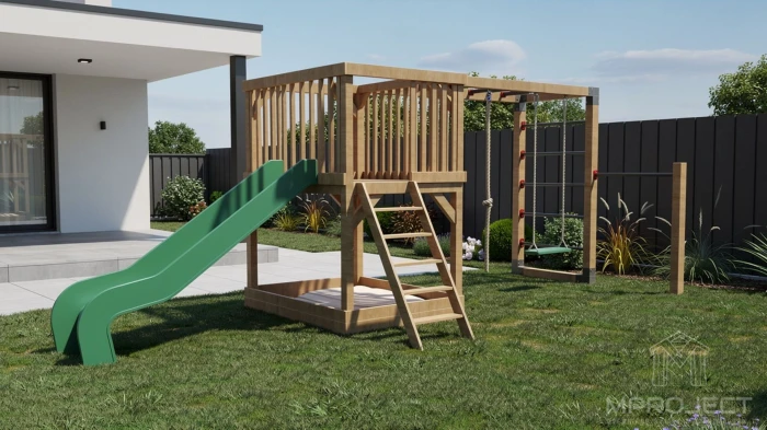 Spielplatz modern aus Holz